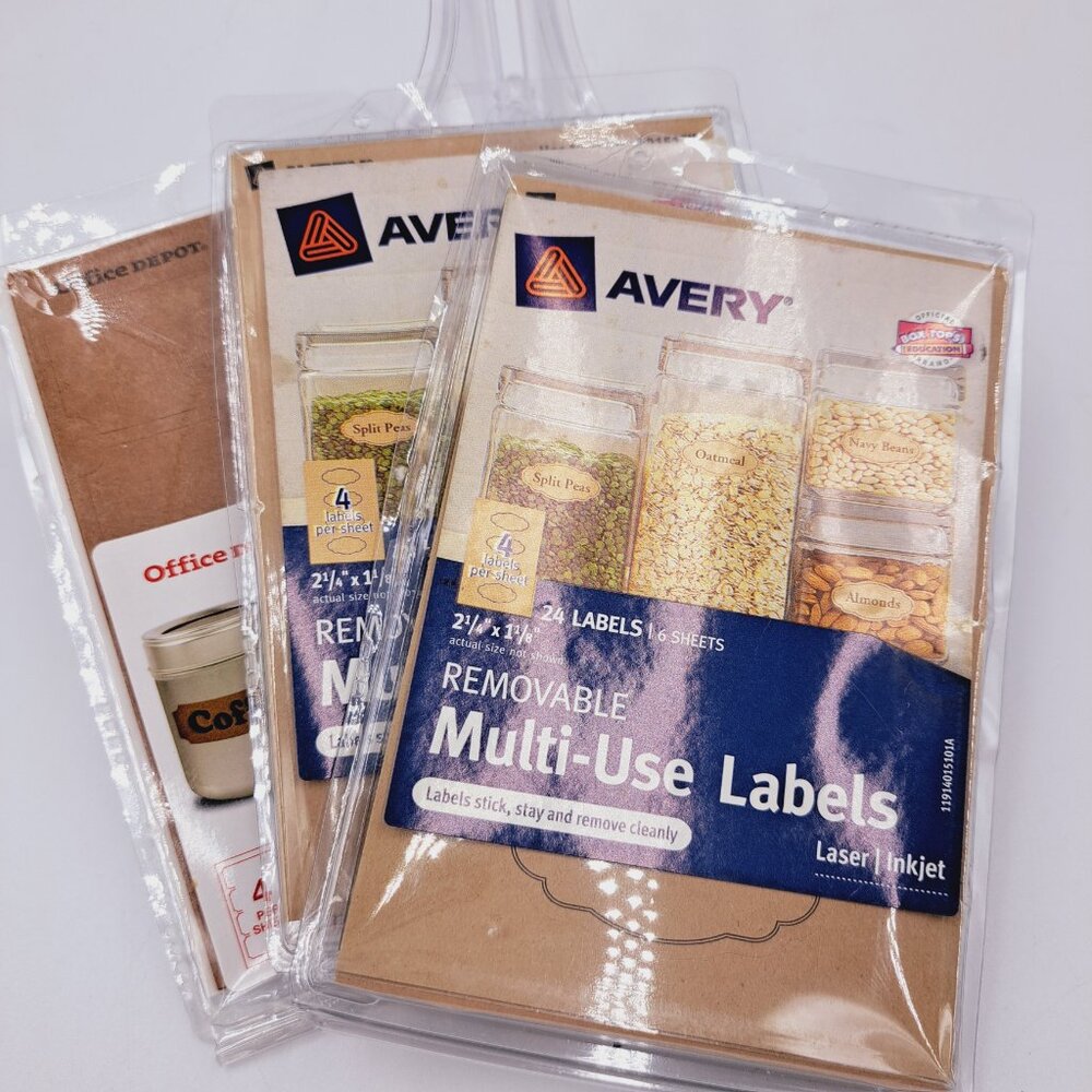 Farmhouse 2 Avery Removable Kraft Labels & 1 Permanent Rustic Printable Labels